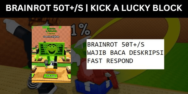 Gambar Product 50T+/s Brainrot | Kick A Lucky Block