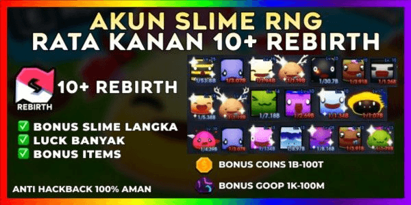 Gambar Product AKUN SLIME RNG RATA KANAN | RBL SLIME RNG!