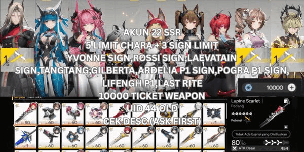 Gambar Product [ASIA] 22 SSR 5 LIMIT 3 SIGN,YVONNE SIGN,ROSSI SIGN,LAEVATAIN SIGN,TANGTANG,GILBERTA,ARDELIA P1 SIGN,POGRA P1 SIGN, LIFENGH P1,LAST RITE,CEK DESC