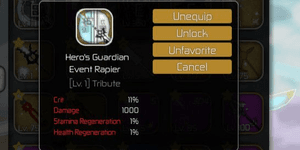 Heros Guardian Event Rapier