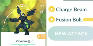 Zekrom Shiny (ตำนาน) Fusion Bolt ไม่อยู่ใน ODEX
