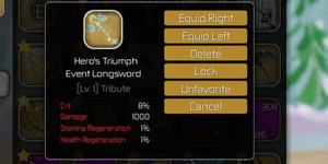 Hero's Triumph Event Sword