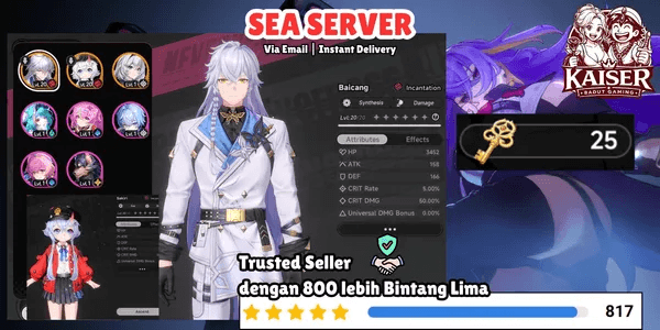 Cheap Account (SEA Server) HL3 Sakiri, Baicang + 1x S-Rank Sign Arc Selection, 1 Box S-Rank Selector On | NTE Neverness to Everness