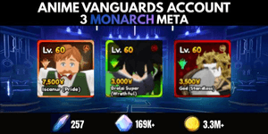 Akun 3 Monarch + 1 Shiny (Escanor, Broly, Dio OH + Shiny Griffith) - Anime Vanguards