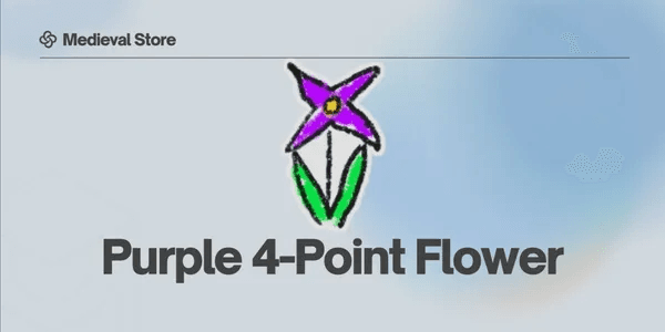 Purple 4-Point Flower