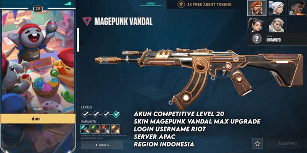 Gambar Product Akun Valorant skin Magepunk Vandal