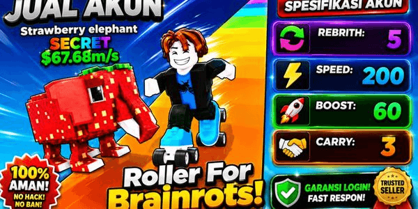 Gambar Product Akun Roller For Brainrots! :Rebirth 5