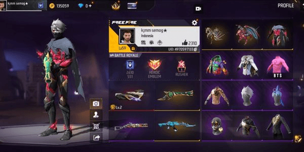 Gambar Product 3x EPASS, 1 Evogun, M1887 Emerald Power, Bundle Eternal essence, BTS Pink, Dynamic duo, Rambut kakashi, baju white shadow DLL