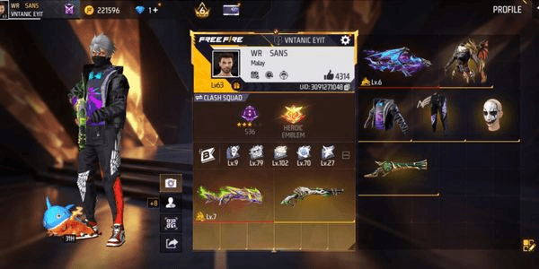 Gambar Product AKUN FF SG LOBBY + EVO GUN MAX (PRIME 5-8)