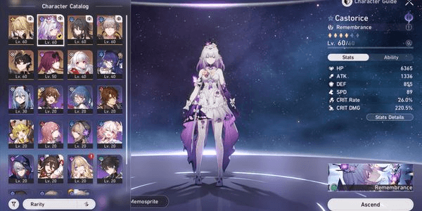 Gambar Product Akun Reroll - Castorice + Sig LC