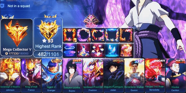 Gambar Product 482 Skins | 2 Legends | Suyou Sasuke | Granger Collector | Fredrinn Neobeast | Selena Zenith | Julian Megumi