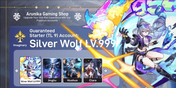 Gambar Product AKUN STARTER - SILVER WOLF LV.999 + JINGLIU + HUOHUO + CLARA [ASIA]