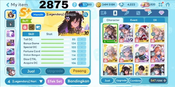 2875 - AKUN GET RICH COSTUME LEGENDARY BUTTERFLY QUEEN IRIS, COSTUME LEGENDARY ERWIN. LEGENDARY AURORA. LEGENDARY NARI. LEGENDARY CARMEN