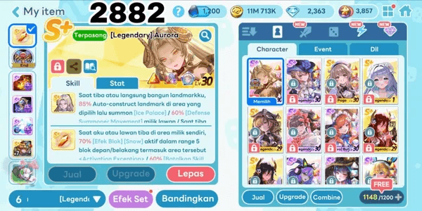2882 - GETRICH GG OP ACCOUNT. LEGENDARY AURORA COSTUME. LEGENDARY WEDDING BLOSSOM COSTUME. EVO PAGE. EVO QUEEN IRIS COSTUME