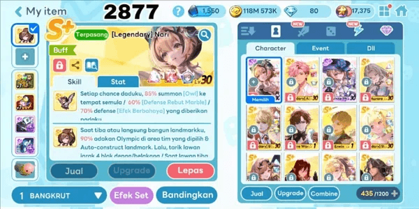2877 - AKUN GETRICH LEGENDARY COSTUME NARI. LEGENDARY COSTUME WHITE PHANTOM THIEF. LEGENDARY AKIN. EVO AURORA. LEGENDARY MANI. LEGENDARY SHASHA