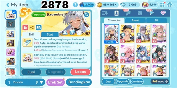 2878 - ACCOUNT GET RICH LEGENDARY COSTUME DAORIN, LEGENDARY COSTUME GLOWNY, LEGENDARY COSTUME SHASHA. LEGENDARY COSTUME CARMEN