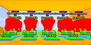 Build Bridge To Brainrots> Rainbow Strawberry Elephant Lv Max