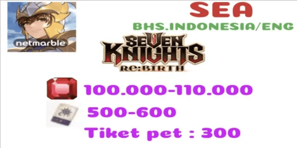 Akun Seven Knight Rebirth Global Android/IOS