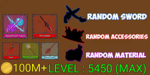 Akun King Legacy Level Max - Acrospear - Bloodmoon Twins - Saber - Demon Trident - Gold Spear - 100M+ Money - Random Sword/accessories/material
