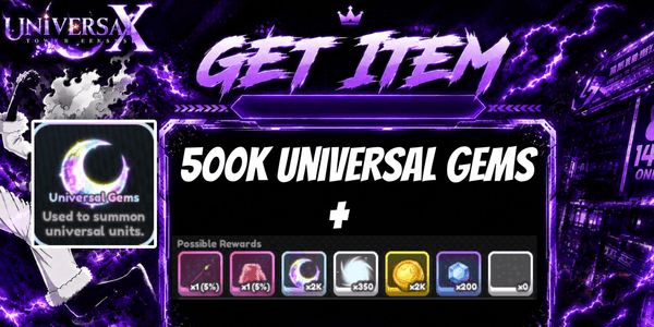 Gambar Product Joki Get 500k Universal Gems - Universal Tower Defense X