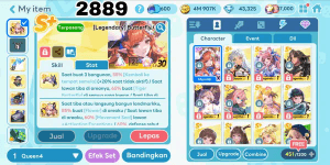 2889 - AKUN GETRICH STARTER COSTUME LEGENDARY QUEEN IRIS BERDIAMOND ANDROID 43K. LEGENDARY KIKI. LEGENDARY BLACK HORUS, JADE MANWOL, SANDY, MALIA