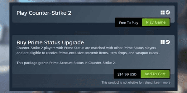 Gambar Product Prime Counter Strike 2 - Redeem Code