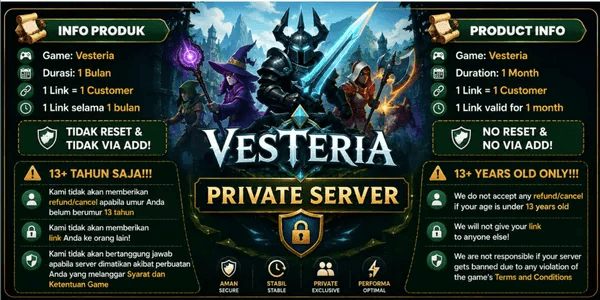 Vesteria - Private Server 1 Month (PRIVATE)