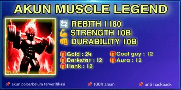 Muscle Legend Account | Rebirth 1180