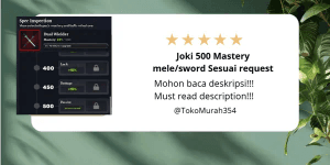 Joki 500 Mastery melee/sword As requested
