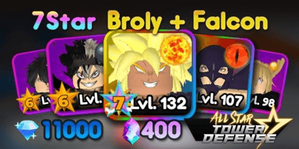 Gambar Product Account ASTD 2x 7 Star (BROLY + FALCON) All Star Tower Defense