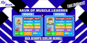 Akun Very OP Muscle Legends || Rebirth 18980 || Strength 40T+ || Durability 200T+