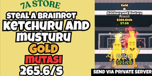 KETCHURU AND MUSTURU GOLD MUTATION - STEAL A BRAINROT - SECRET 200M+/SECOND