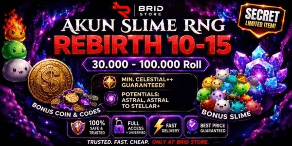 Gambar Product ACCOUNT OP SLIME RNG REBIRTH 10+ | 50 THOUSAND+ ROLL | FULL BONUS COIN & GOOP