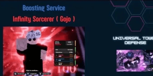 Joki Get Infinity Sorcerer / Gojo - Universal Tower Defense X