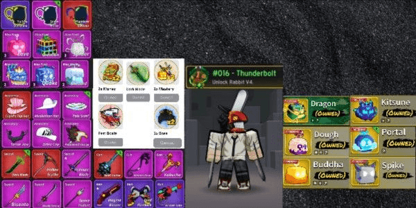 Akun Lv 2700 | 6 Permanent (DRAGON!! Kitsune, Dough) | 5 Gamepass | Rabbit V4 | Avatar Keren!! | Lihat Gambar dan Deskripsi Untuk Lebih Lengkap