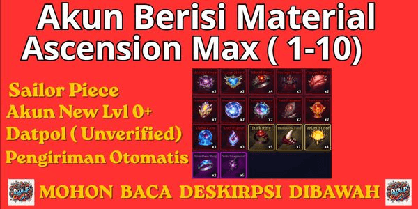 Gambar Product Akun Berisi Material Ascension ( Max )