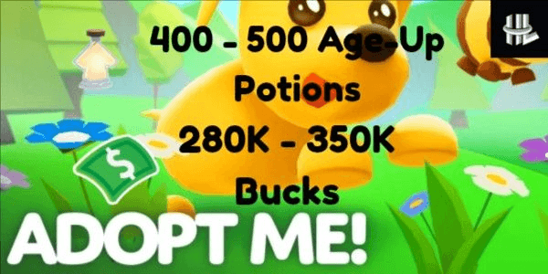 Akun Adopt Me! 280K+ Bucks | 400 Age-Up Potions
