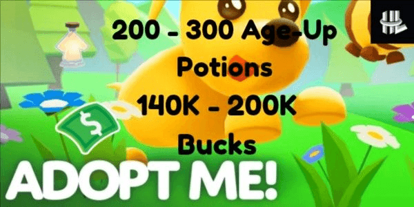 Akun Adopt Me! 140K+ Bucks | 200 Age-Up Potions