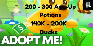 Akun Adopt Me! 140K+ Bucks | 200 Age-Up Potions