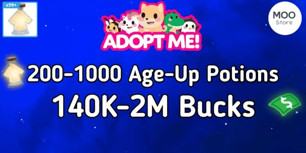 Akun Adopt Me Bonus 200+ Potions + Bonus Bucks