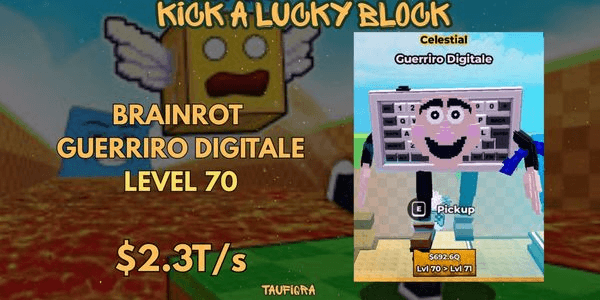 Gambar Product Brainrot Celestial Guerriro Digitale Level 70+ | Kick a Lucky Block