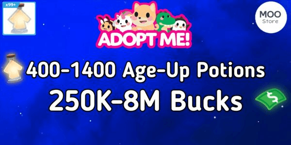 Akun Adopt Me Bonus Bucks + Bonus Age-Up potions