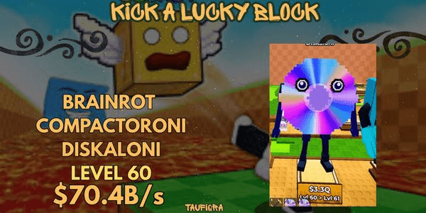 Gambar Product Brainrot OG Compactoroni Diskaloni Level 60 - Kick a Lucky Block