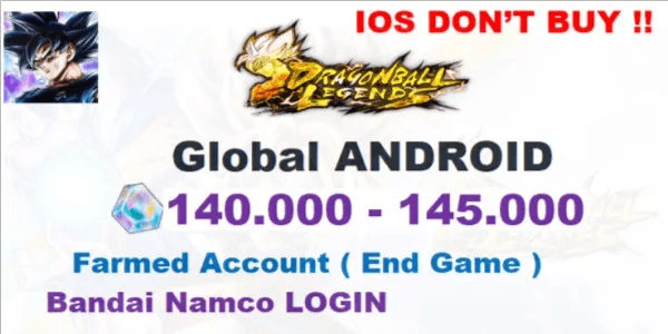Gacha Account Dragon Ball Legends Global Premium Edition