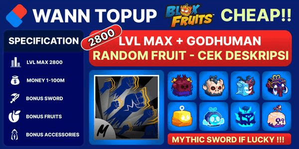 Gambar Product Blox Fruit Account LEVEL MAX [GODHUMAN]