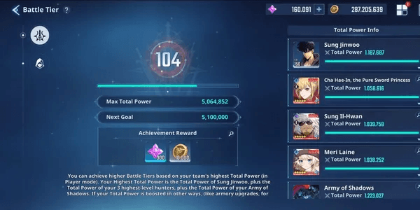 AKUN BT 104 5JT POWER + 160K ESSENCE + SJW POWER 1,1JT ATTACK 102K + CHA HAE IN AIR B8 + SUNG IL HWAN B7 + FRIEREN B5