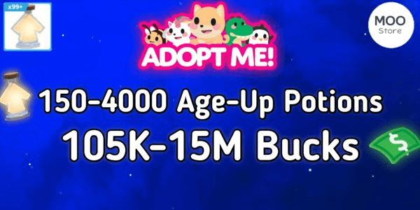 Gambar Product Akun Adopt Me Bonus Bucks + Bonus Age-Up potions