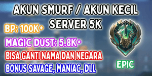 Smurf Account Server 5K | Lots of BP + MD | EPIC Rank | 100% WR