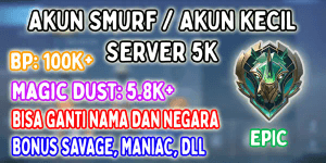 Smurf Account Server 5K | Lots of BP + MD | EPIC Rank | 100% WR