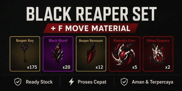Gambar Product Kaneki set / Black reaper set + Title pity + f move key material